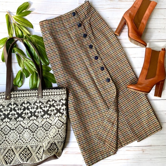 Vintage wool blend midi skirt - Picture 1 of 2